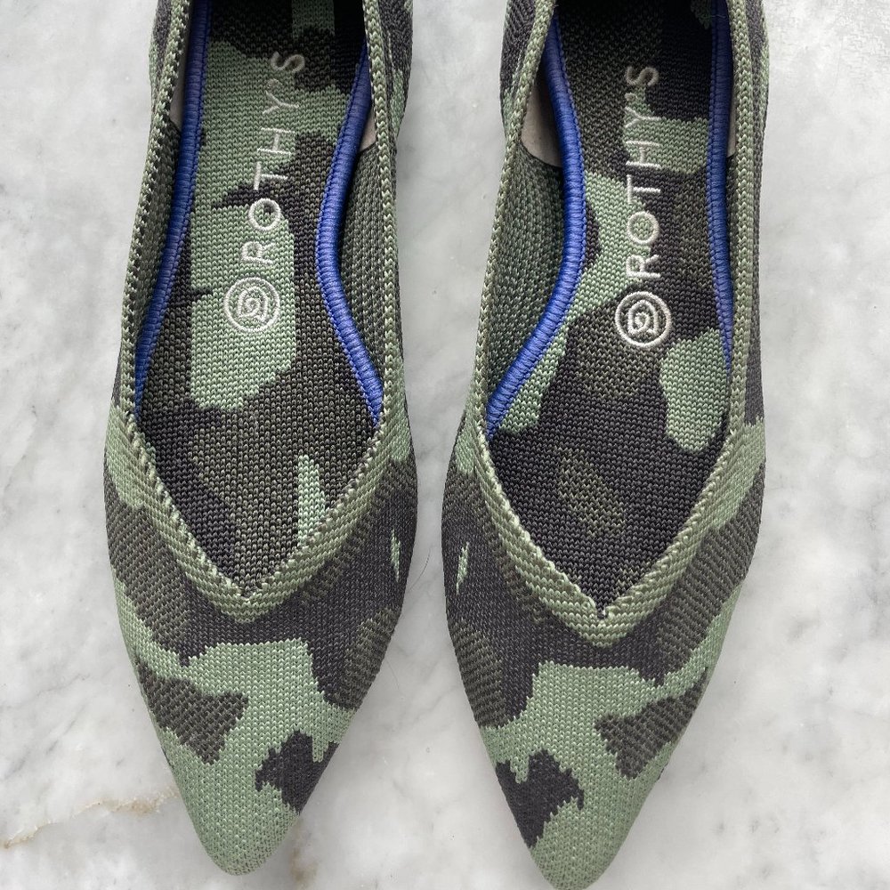 NEW ROTHY'S CAMO POINTED FLATS